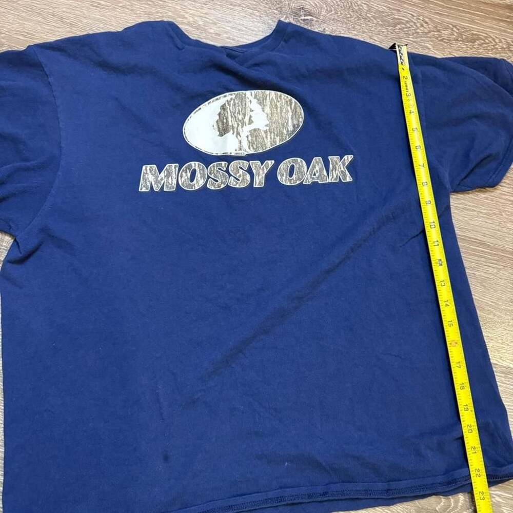 Mossy Oak T-Shirt XL Blue Camo Logo Short Sleeve Outdoor